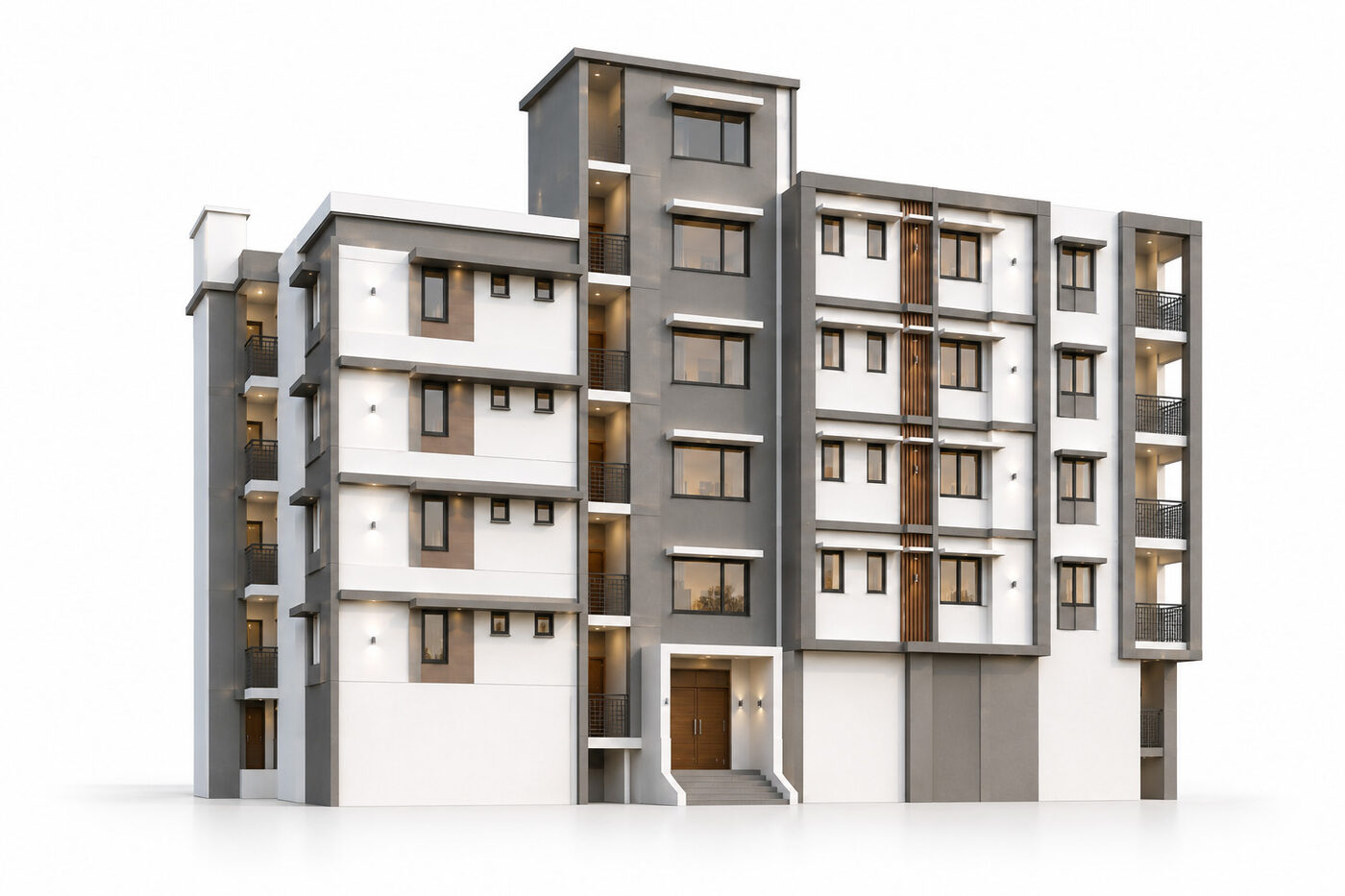 Architectural model of the apartment block